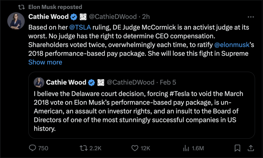 法官驳回恢复马斯克560亿美元薪酬的请求